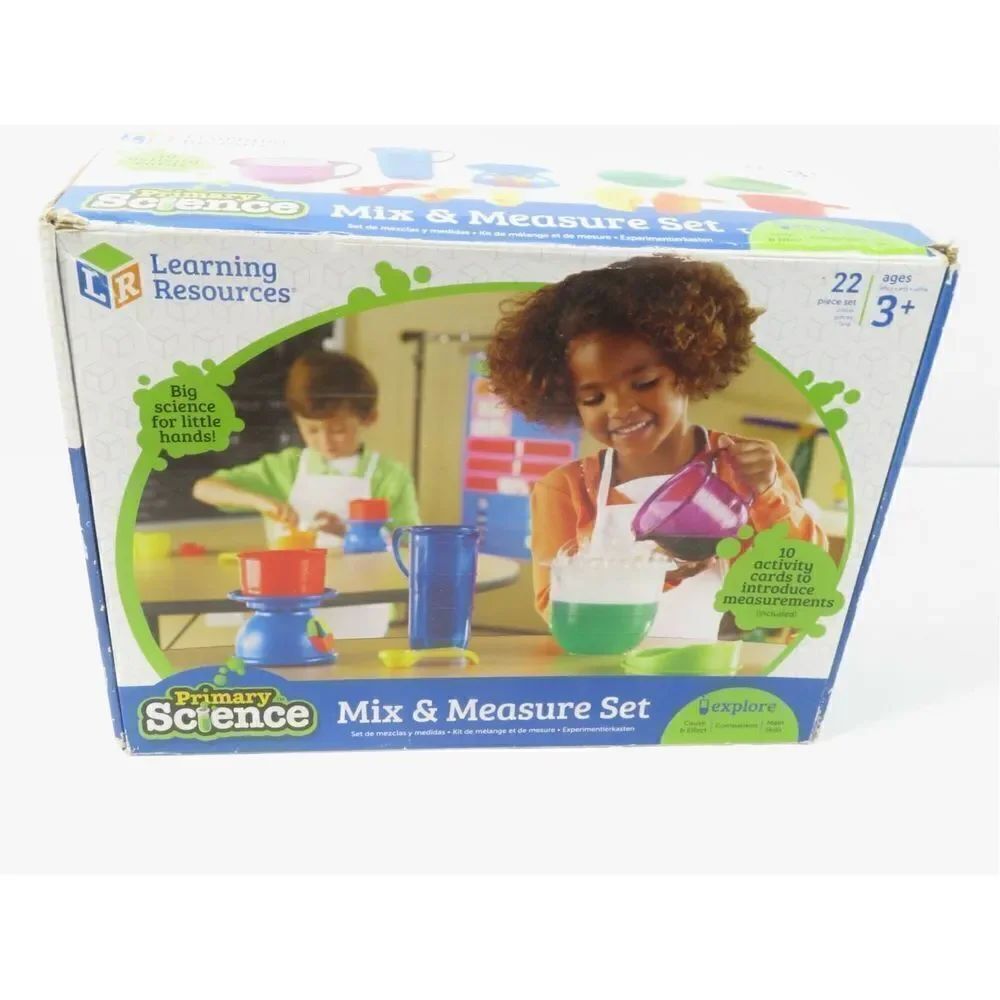 Learning Resources Primary Science Mix & Measure Set 22pc 10 Activity Cards New